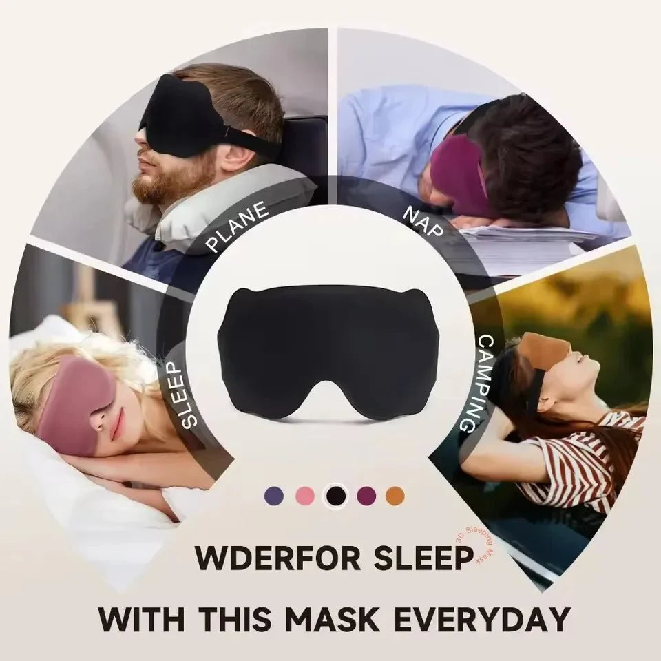 Sleep Mask Contoured Light-Blocking Memory Foam Pressure-Free Fit