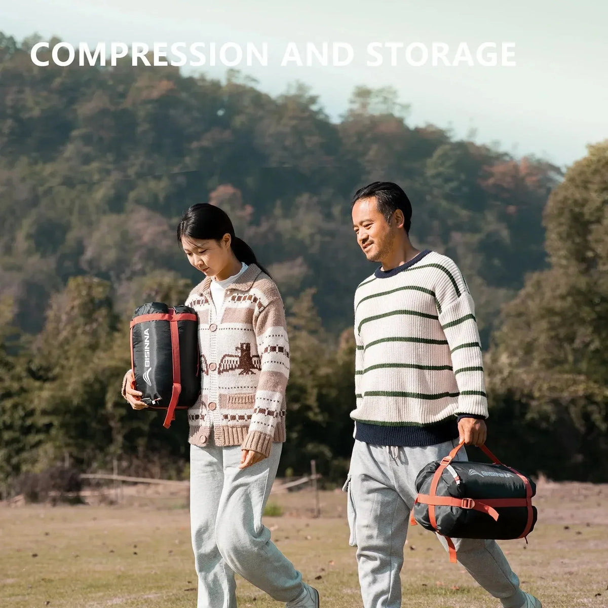 Sleeping Bag 3-Season Extra-Wide Lightweight Cotton