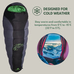 Sleeping Bag Hooded Mummy Waterproof Polyester Rated To 5°F
