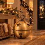 Sleigh Bell 20 Inch Brushed Gold Metal for Indoor & Covered Outdoor Use