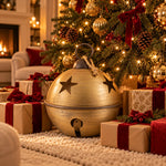Sleigh Bell 20 Inch Brushed Gold Metal for Indoor & Covered Outdoor Use