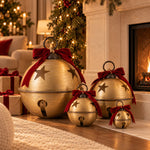 Sleigh Bell 20 Inch Brushed Gold Metal for Indoor & Covered Outdoor Use