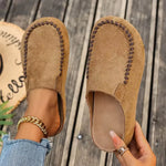 Slide Sandals Suede-Like Upper Roomy Toe Flexible Sole