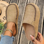 Slide Sandals Suede-Like Upper Roomy Toe Flexible Sole
