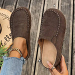 Slide Sandals Suede-Like Upper Roomy Toe Flexible Sole