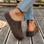 Slide Sandals Suede-Like Upper Roomy Toe Flexible Sole