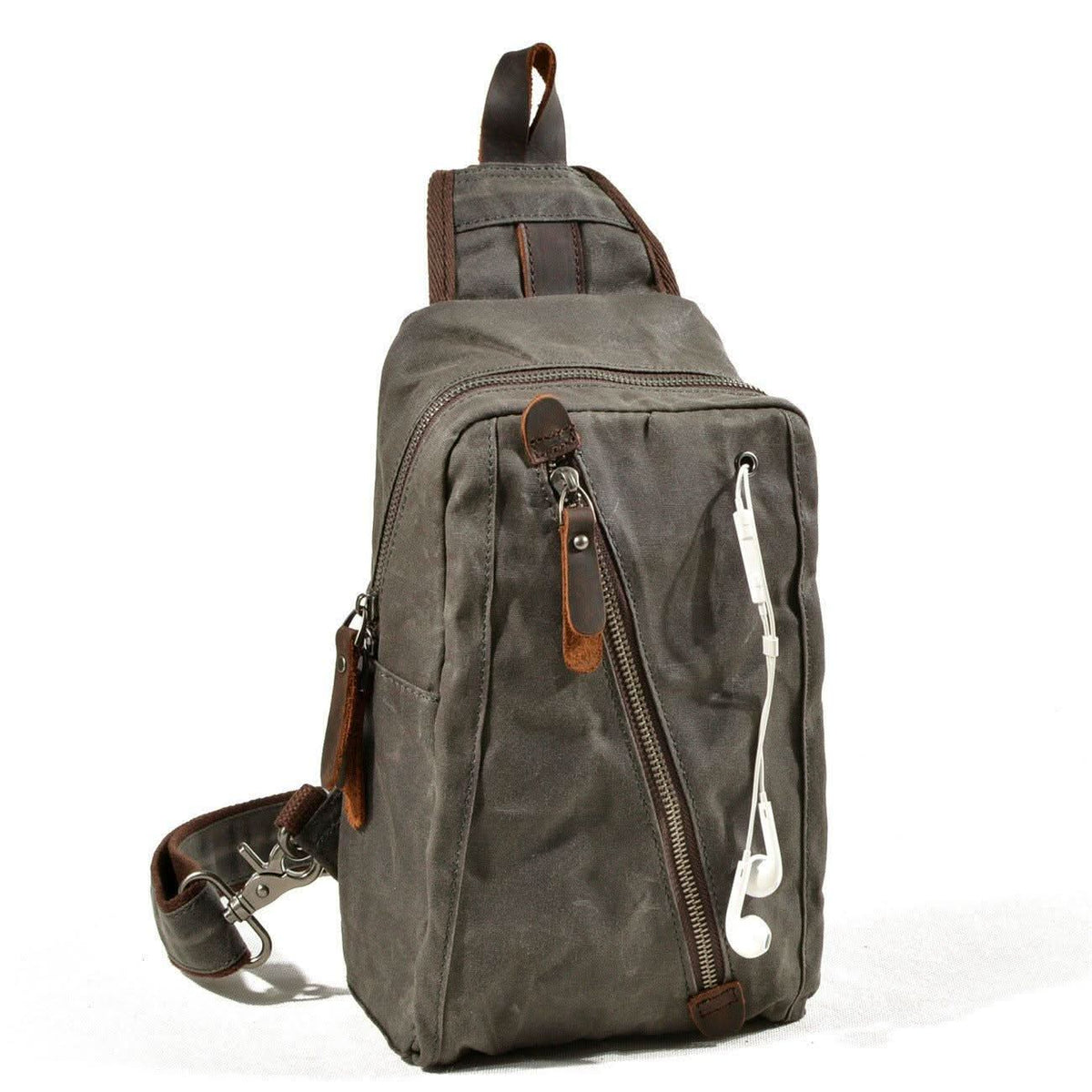 Sling Backpack Canvas Multiple Compartments Compact Carry