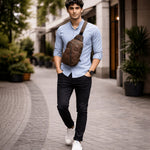 Sling Backpack Canvas Multiple Compartments Compact Carry