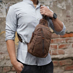Sling Backpack Canvas Multiple Compartments Compact Carry