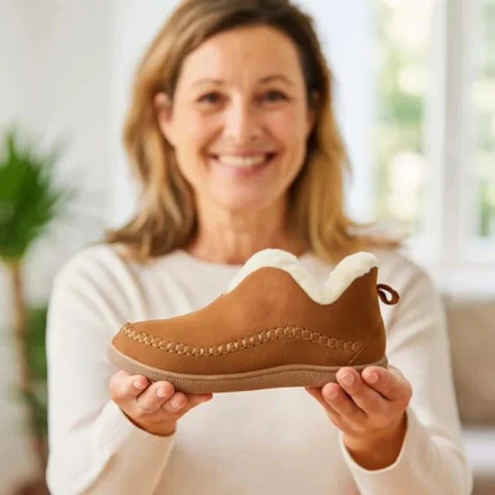Slip-On Shoes Fleece-Lined Arch Support High-Traction Sole
