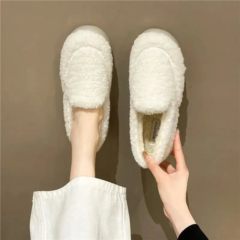 Slip-On Shoes Lamb Wool Lined Warm Winter Comfort