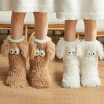 Slipper Socks Fleece-Lined Non-Slip Monster Design