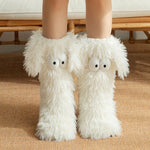 Slipper Socks Fleece-Lined Non-Slip Monster Design