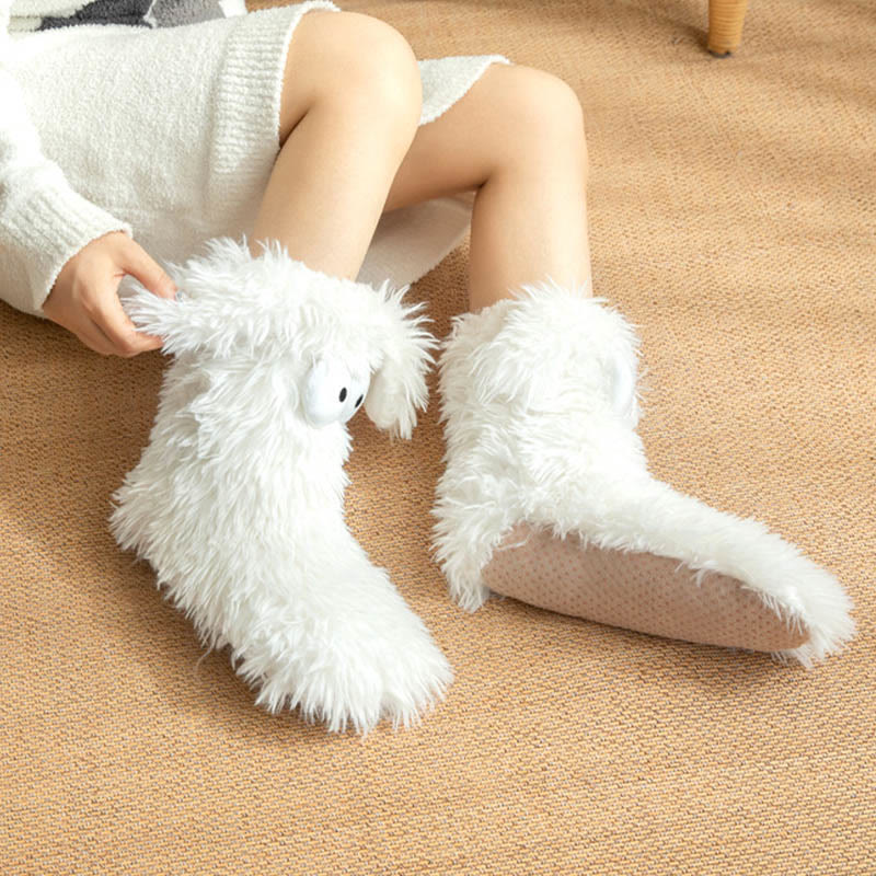 Slipper Socks Fleece-Lined Non-Slip Monster Design