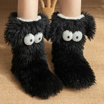 Slipper Socks Fleece-Lined Non-Slip Monster Design
