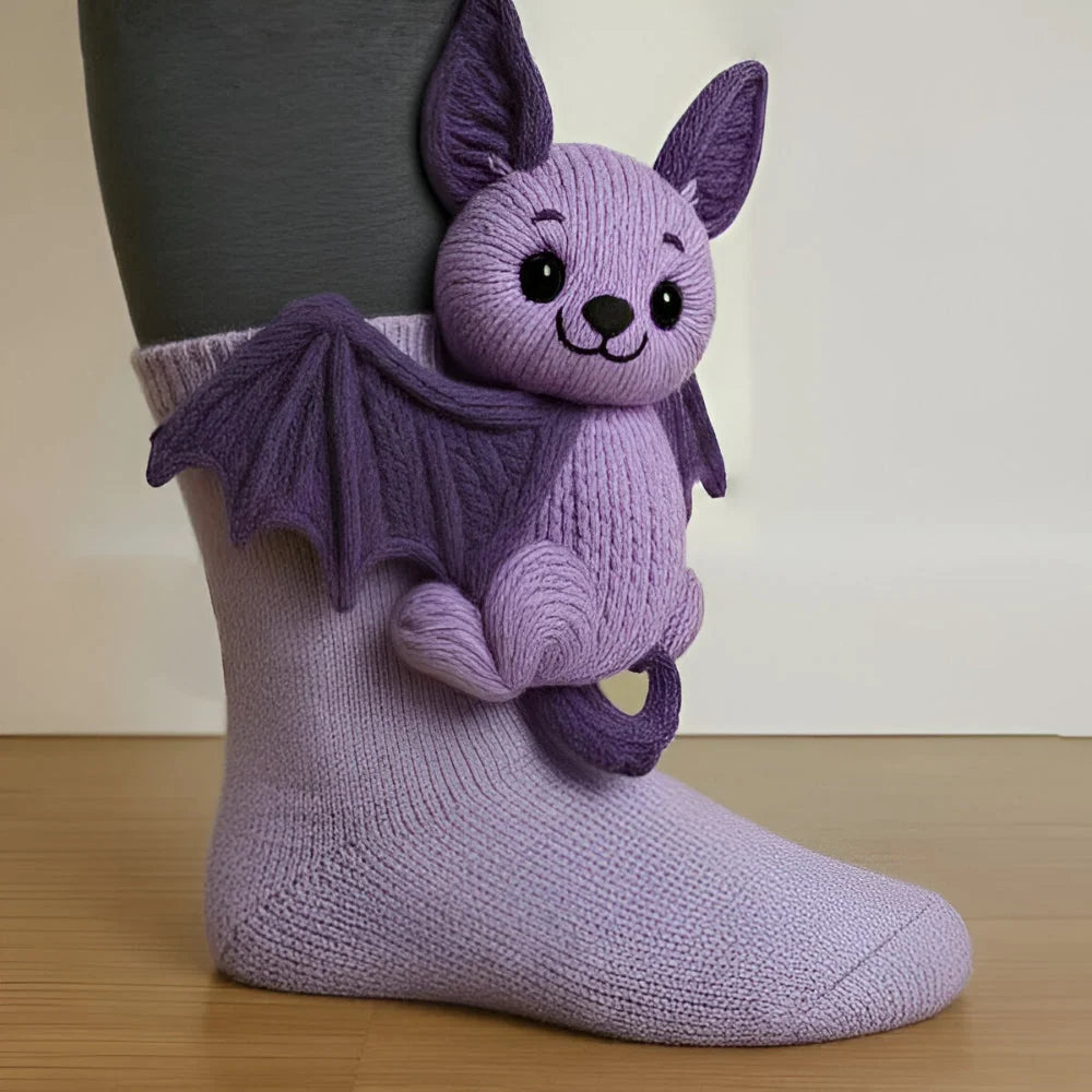 Slipper Socks Fleece Warmth Non-Slip Grip Soles 3D Animal Designs
