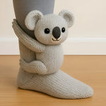 Slipper Socks Fleece Warmth Non-Slip Grip Soles 3D Animal Designs