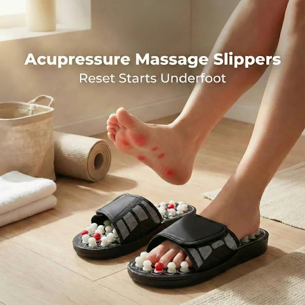Slippers Acupressure Rotating Massage Nodes Slip-On
