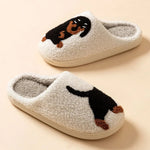 Slippers Cotton Dachshund Motif Lightweight Warmth for Winter