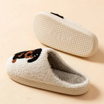 Slippers Cotton Dachshund Motif Lightweight Warmth for Winter