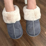 Slippers Faux Fur Warm Slip-On Rubber Sole
