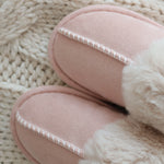 Slippers Faux Fur Warm Slip-On Rubber Sole