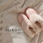 Slippers Faux Fur Warm Slip-On Rubber Sole