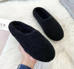 Slippers Faux Wool Lined Padded Footbed Mule Design