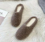 Slippers Faux Wool Lined Padded Footbed Mule Design