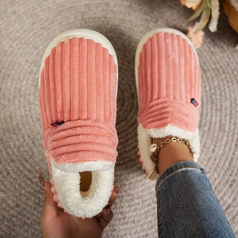 Slippers Fluffy Lining Orthopedic Fit Non-Slip Sole