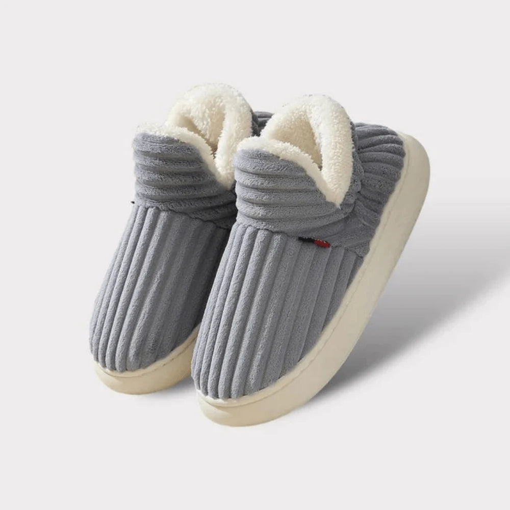 Slippers Fluffy Lining Orthopedic Fit Non-Slip Sole