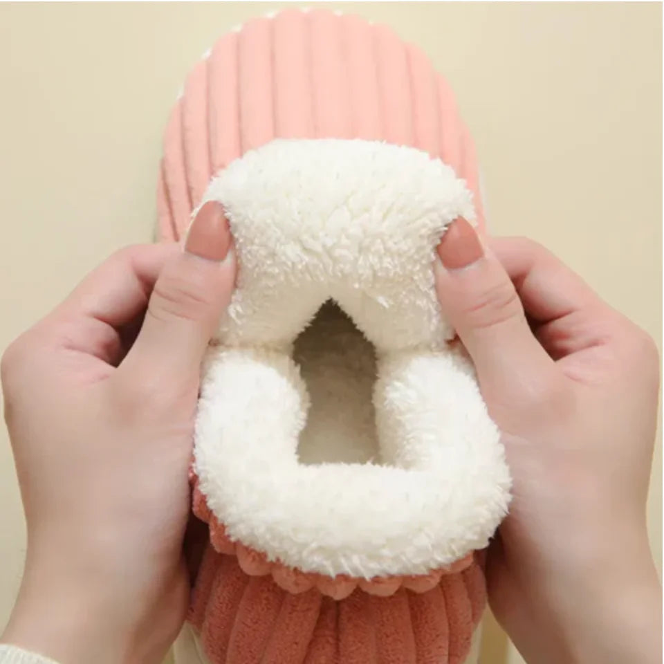 Slippers Fluffy Lining Orthopedic Fit Non-Slip Sole