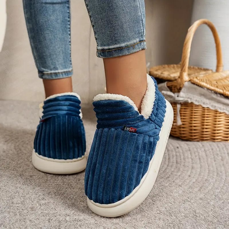 Slippers Fluffy Lining Orthopedic Fit Non-Slip Sole