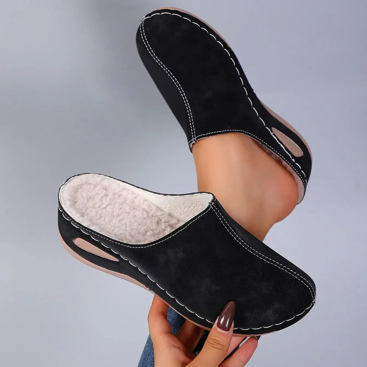 Slippers Orthopedic Arch Support Plush Lining Cushioned Sole
