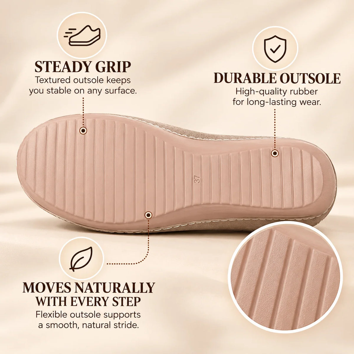 Slippers Orthopedic Arch Support Plush Lining Cushioned Sole