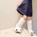 Slippers Plush Bear Paw Warm Lining Non-Slip Rubber Sole