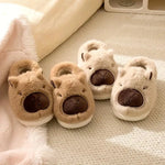 Slippers Plush Capybara Design Non-Slip Sole