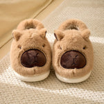 Slippers Plush Capybara Design Non-Slip Sole