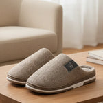 Slippers Plush Lined Non-Slip Rubber Sole