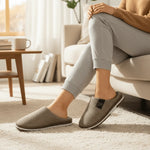 Slippers Plush Lined Non-Slip Rubber Sole