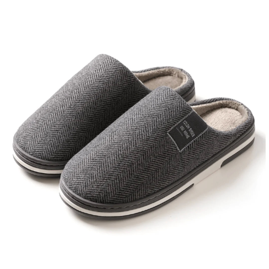 Slippers Plush Lined Non-Slip Rubber Sole