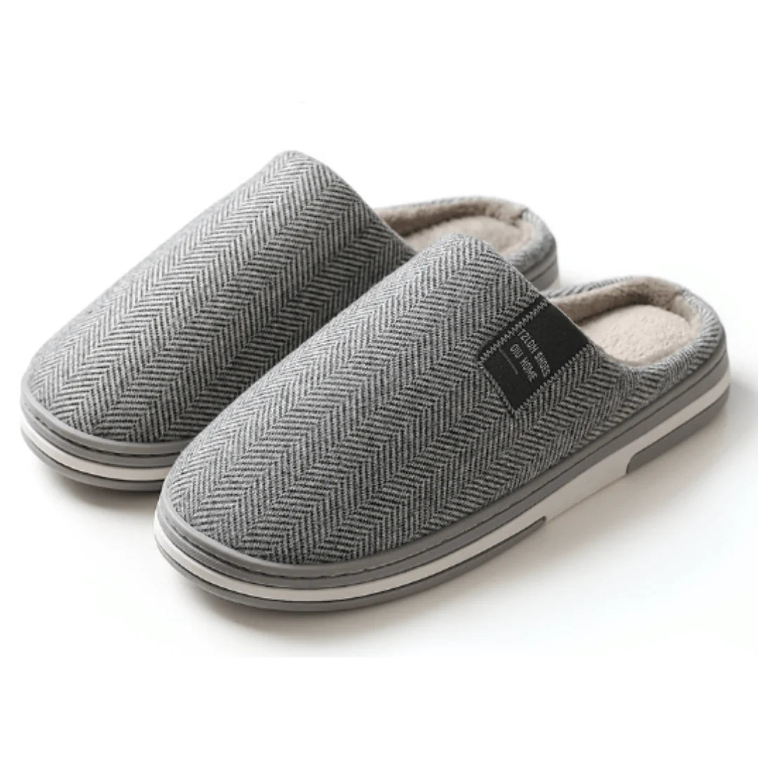 Slippers Plush Lined Non-Slip Rubber Sole