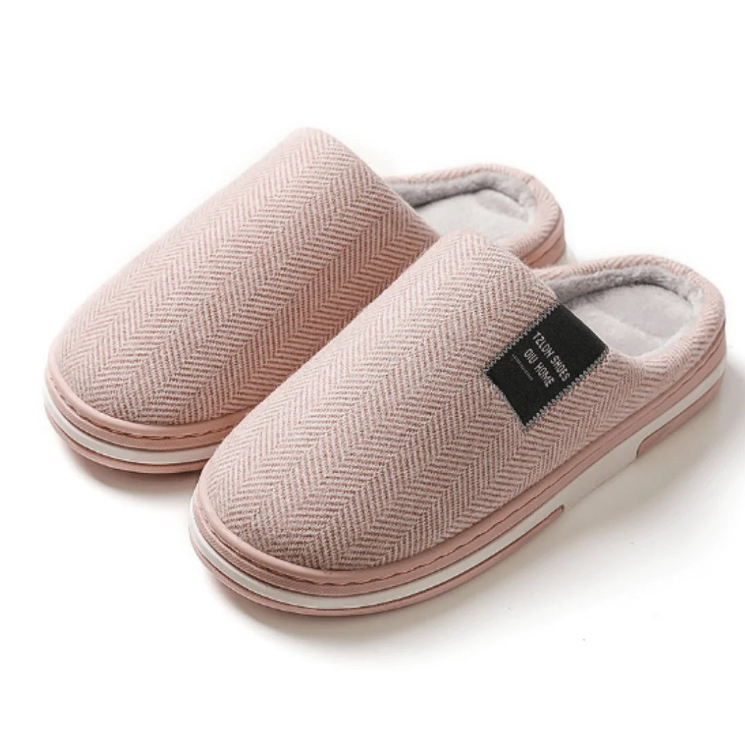 Slippers Plush Lined Non-Slip Rubber Sole