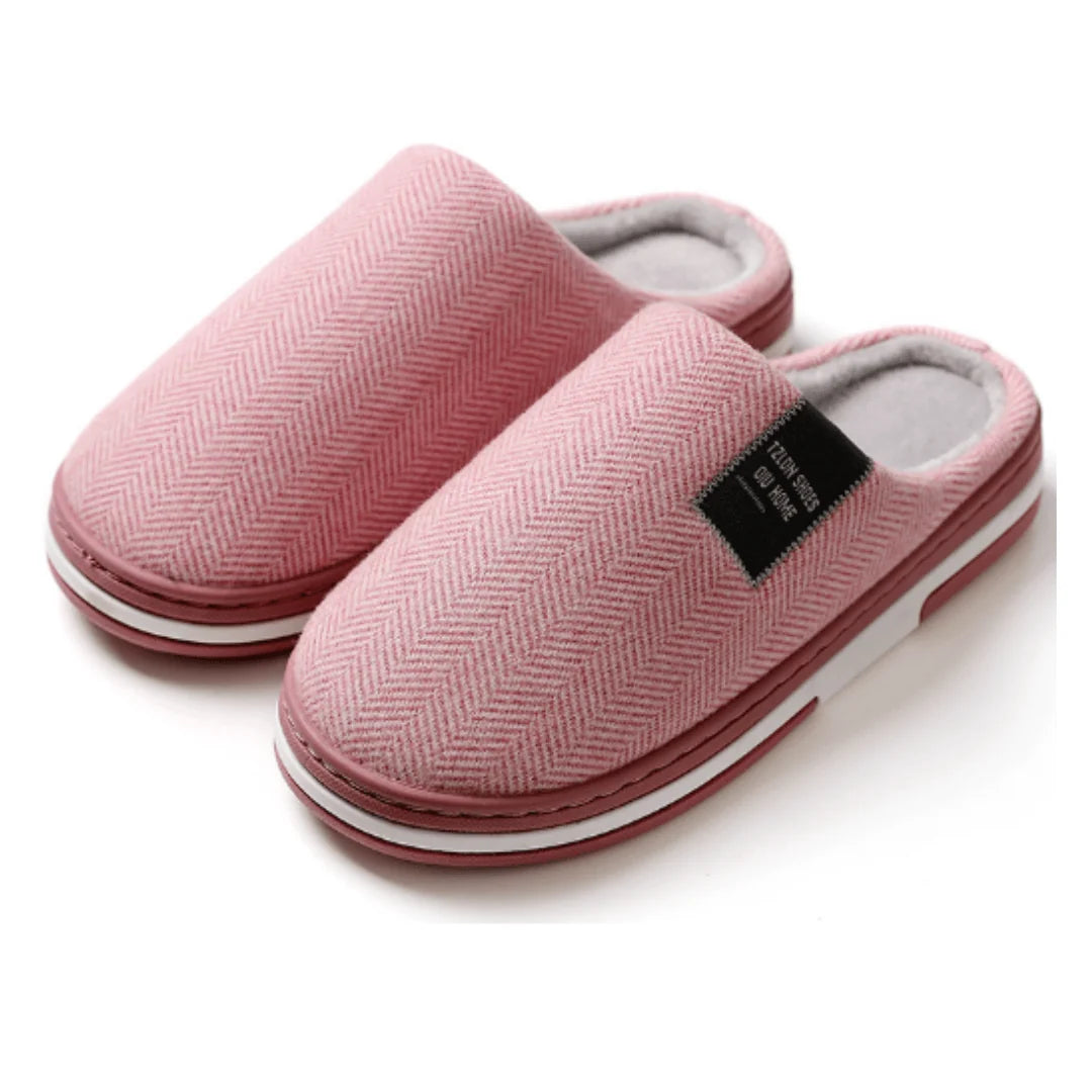 Slippers Plush Lined Non-Slip Rubber Sole
