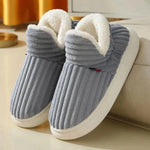 Slippers Plush Lined Non-Slip Rubber Sole Slip-On