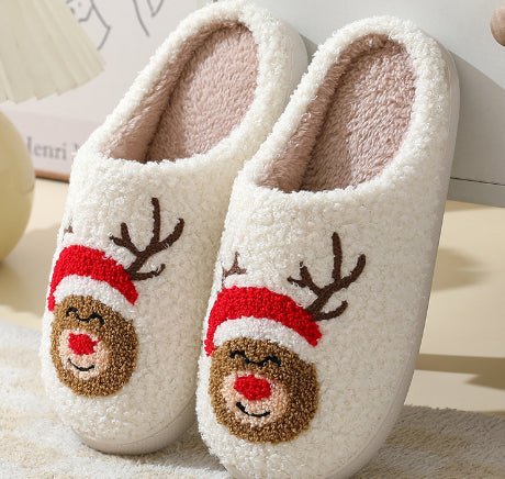 Slippers Plush Lined Non-Slip TPR Sole
