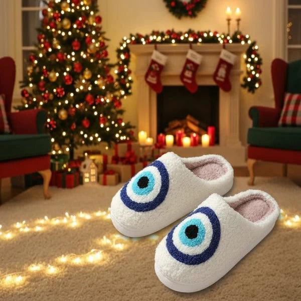 Slippers Plush Lined Non-Slip TPR Sole
