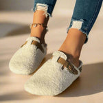 Slippers Plush Lined Open-Back Non-Slip Sole