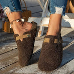 Slippers Sheepskin Lined Non-Slip Rubber Sole Mule Style