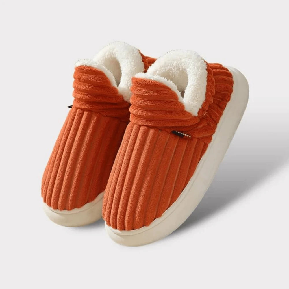 Slippers Warm Fleece Lining Non-Slip Rubber Sole Machine-Washable
